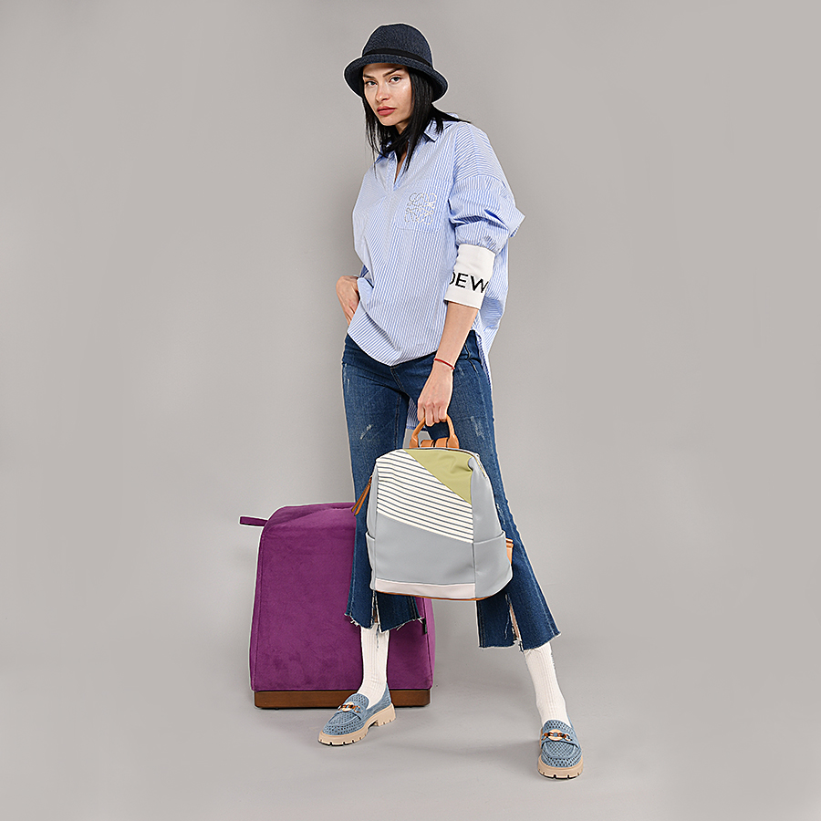 γυναικεία παπούτσια ύφασμα μπλε 4