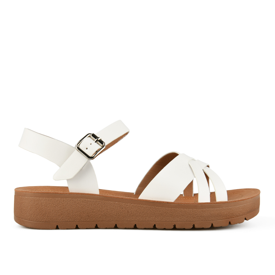 γυναικεία σανδάλια οικολογικό δέρμα λευκά 0