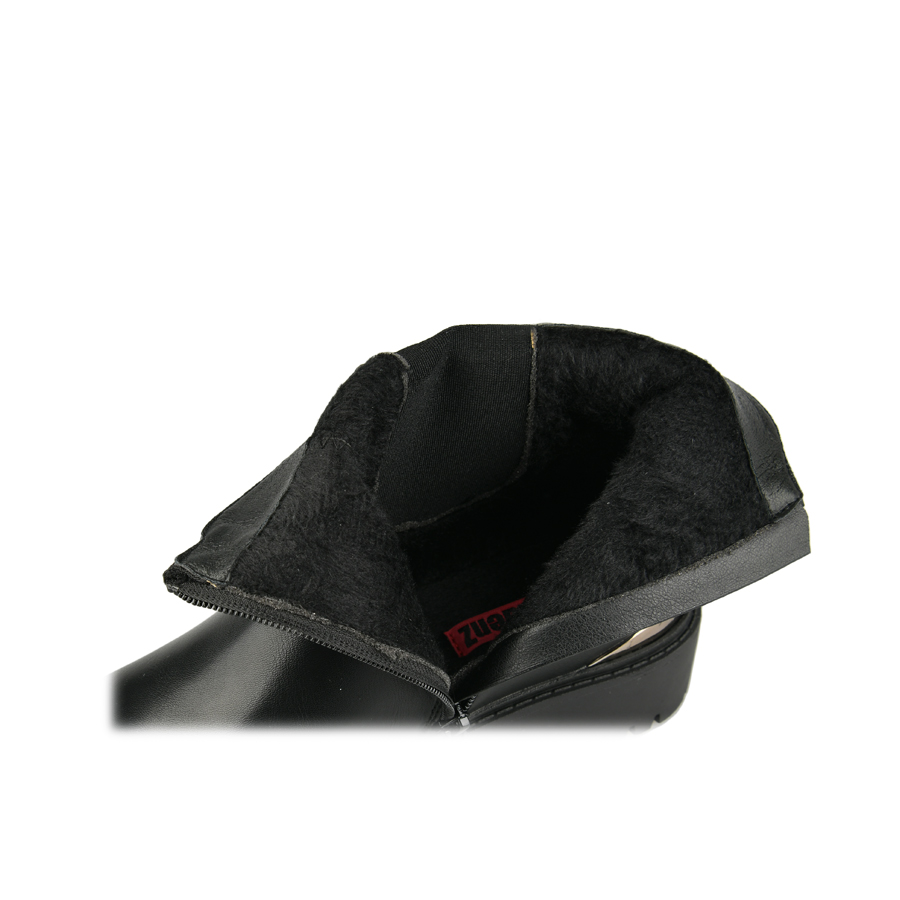 γυναικεία μποτάκια ύφασμα/οικολογικό δέρμα μαύρο 5