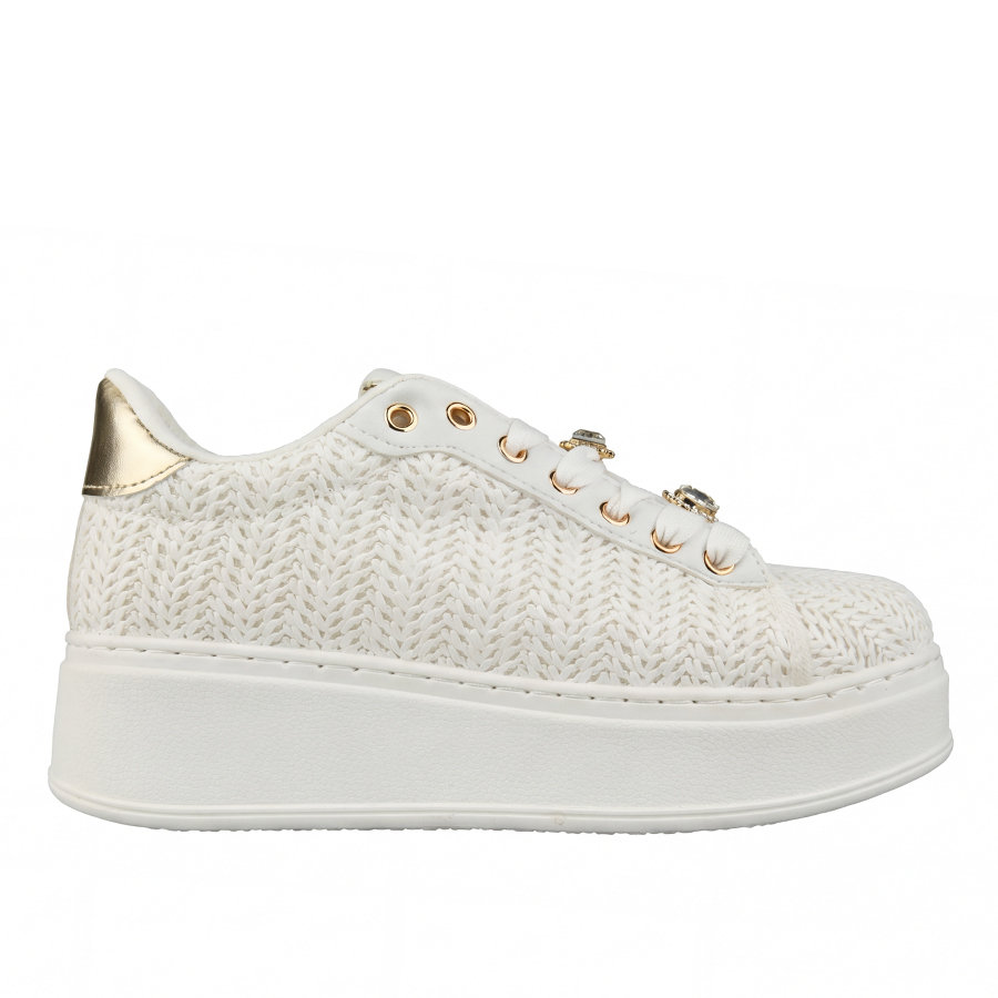 дамски маратонки еко кожа бели 0