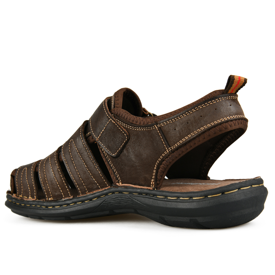 мъжки сандали естествена кожа кафяви 3