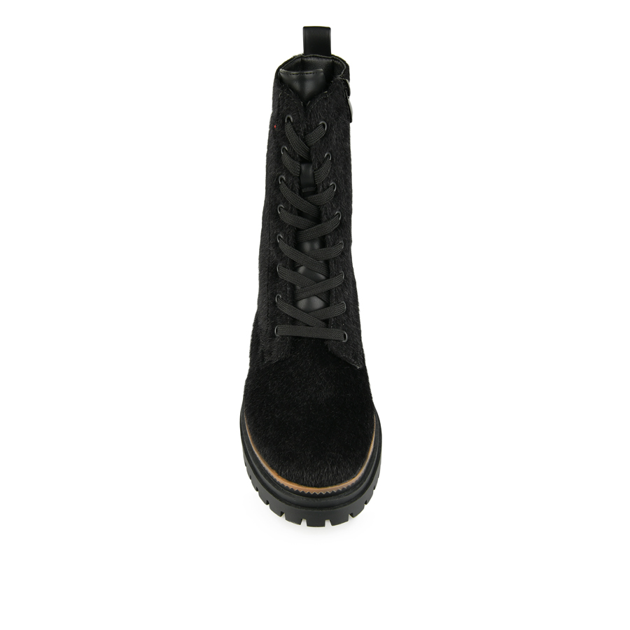 botine damă piele ecologică/textil negru 2