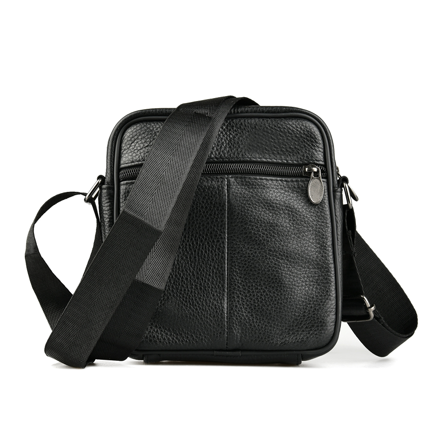 мъжка чанта естествена кожа черна 1