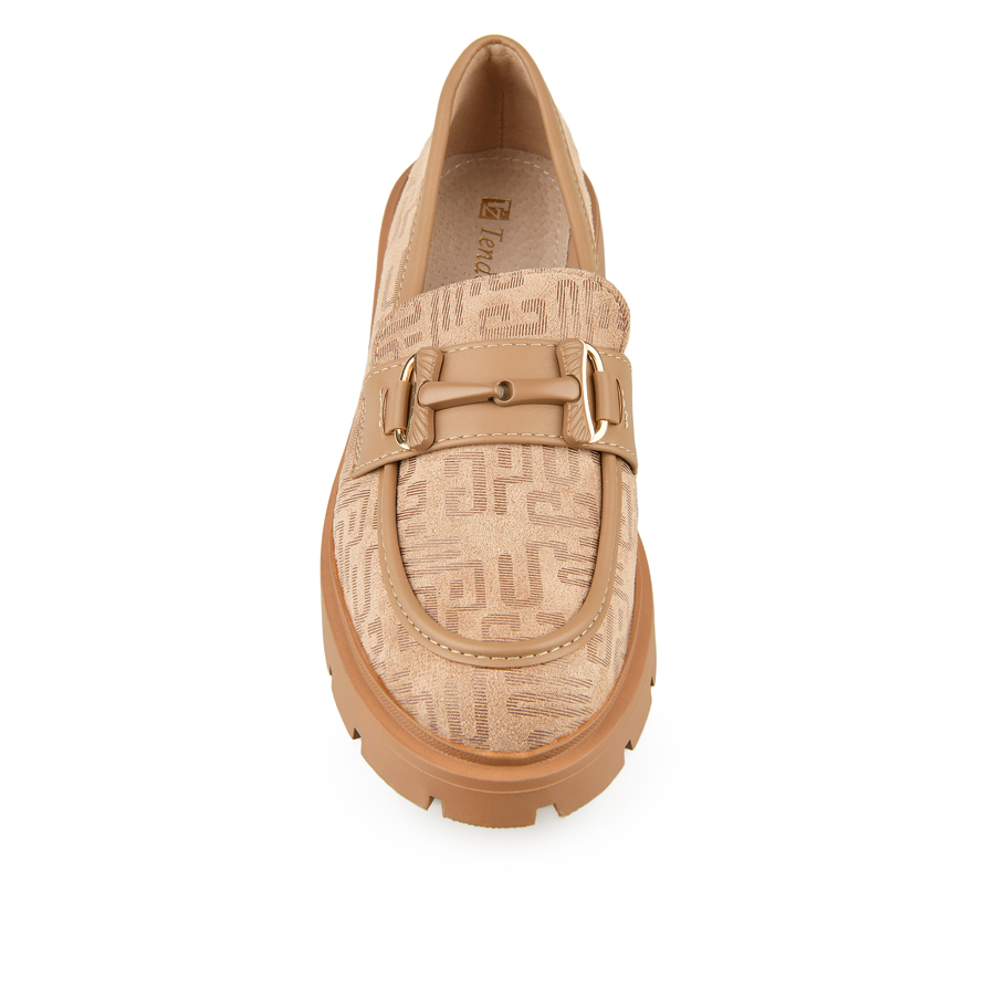 γυναικεία παπούτσια ύφασμα μπεζ 1