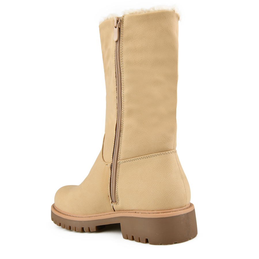 γυναικεία μποτάκια οικολογικό δέρμα μπεζ 3