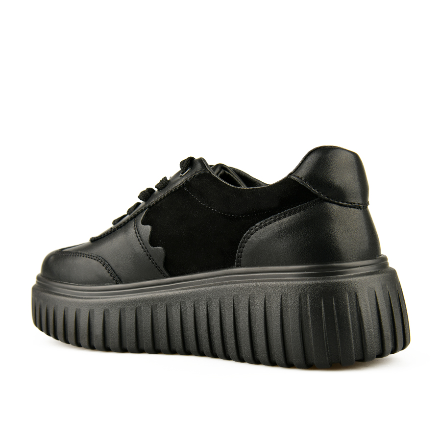 γυναικεία παπούτσια φυσικό δέρμα μαύρο 3