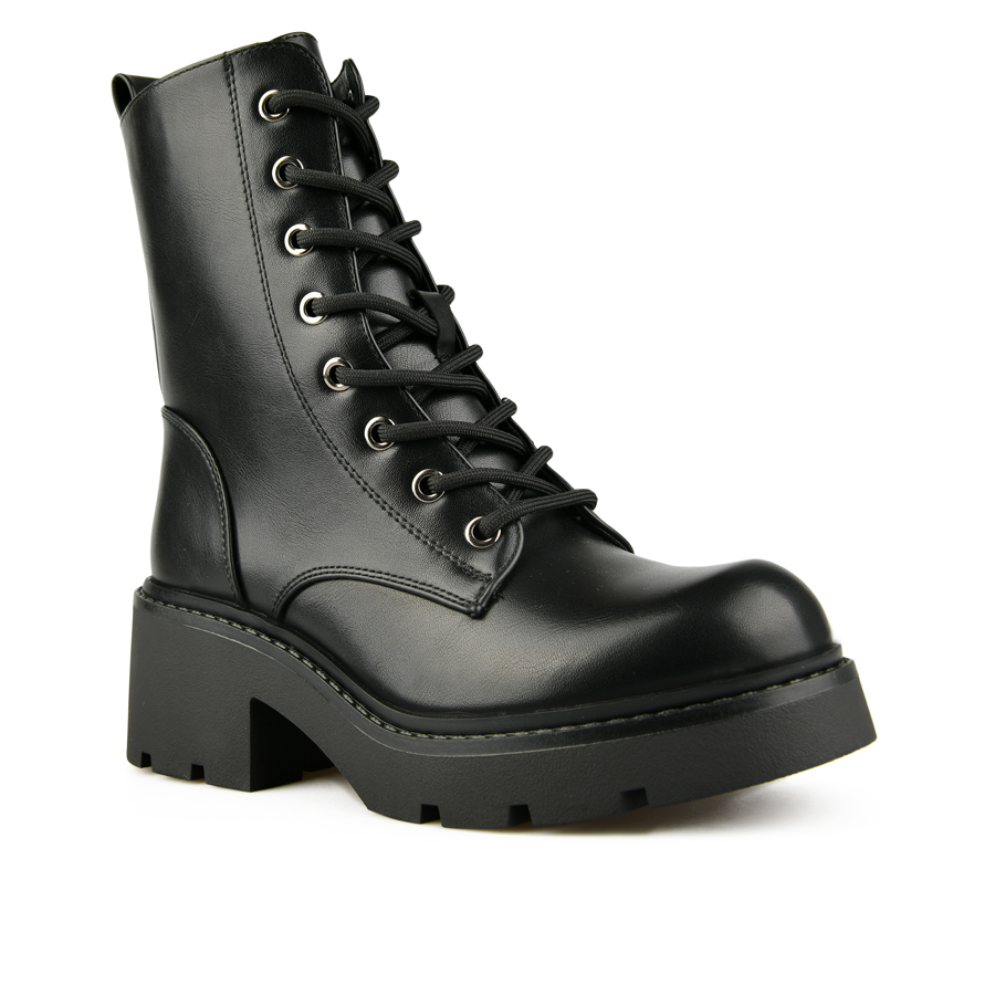 botine damă piele ecologică negru 1