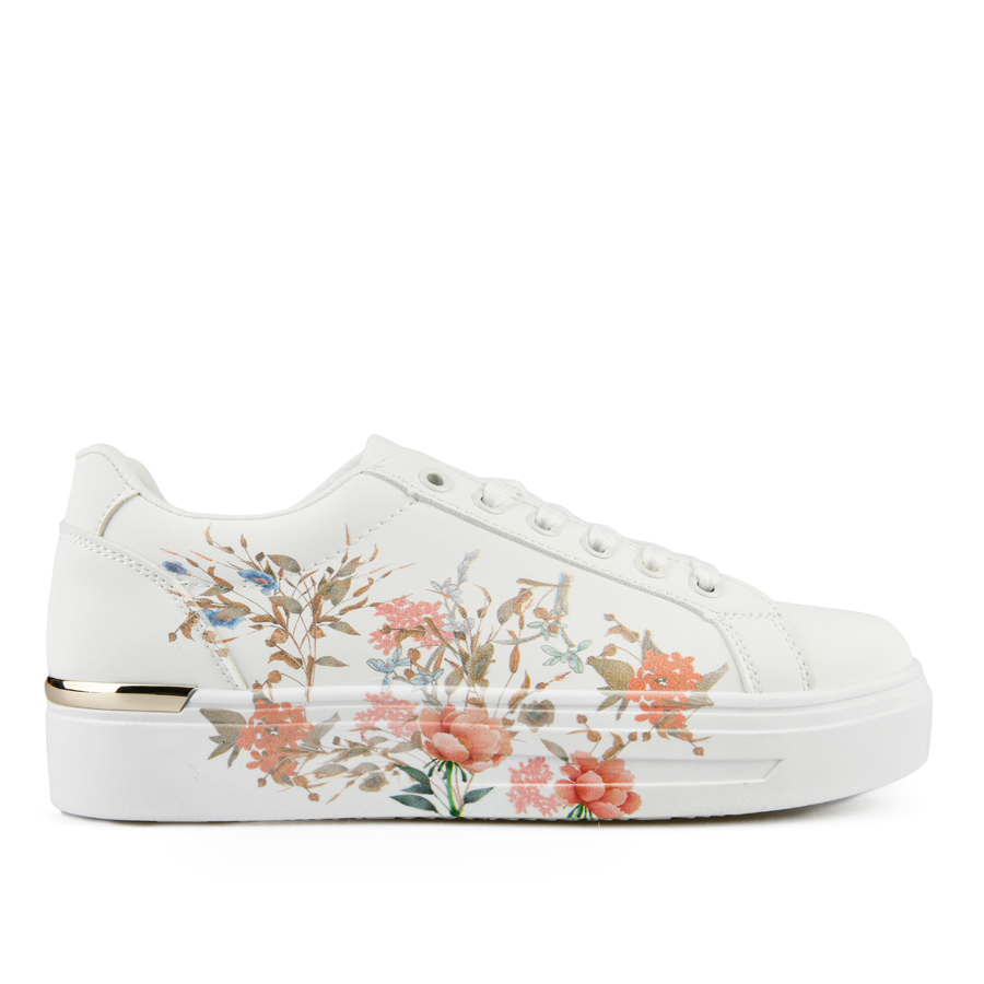 дамски кецове еко кожа бяло/червени 0