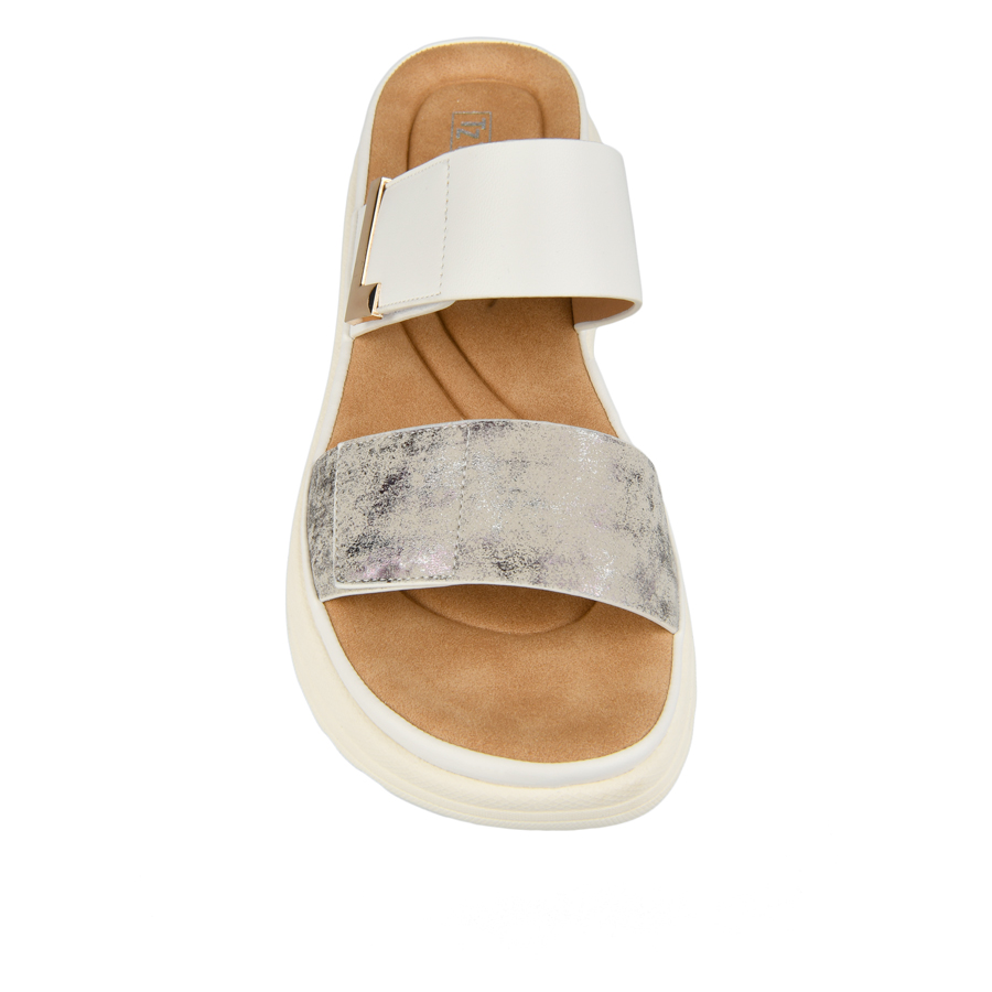 γυναικεία παντόφλες οικολογικό δέρμα λευκά 1