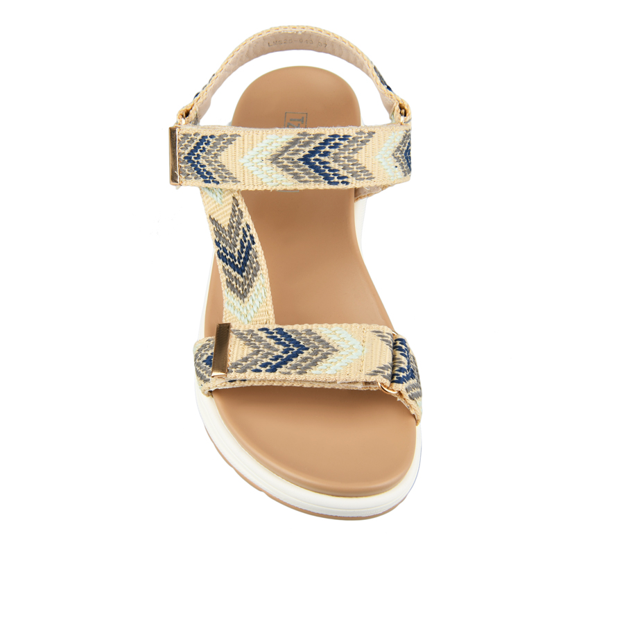 γυναικεία σανδάλια ύφασμα ανοιχτό μπεζ 1