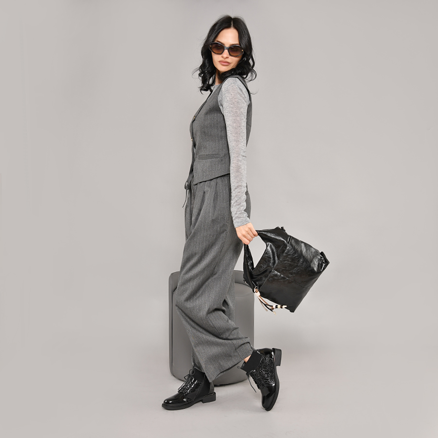 γυναικεία τσάντα οικολογικό δέρμα μαύρη 4