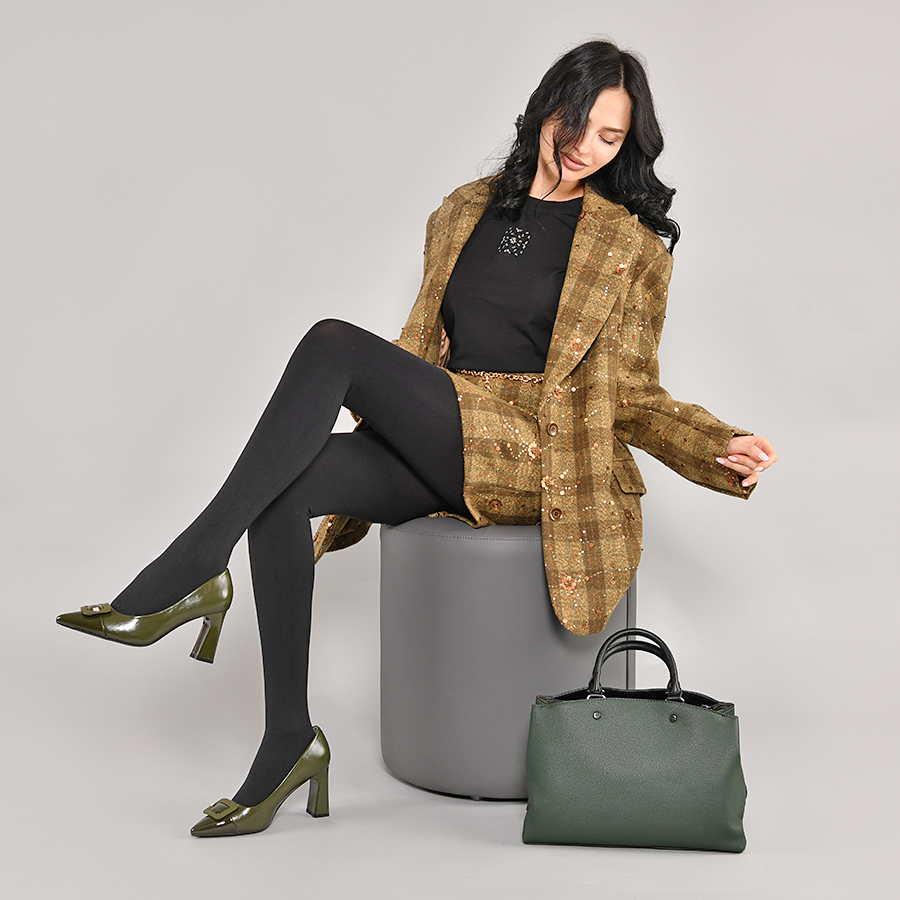 γυναικεία παπούτσια οικολογικό δέρμα σκούρο πράσινα 4