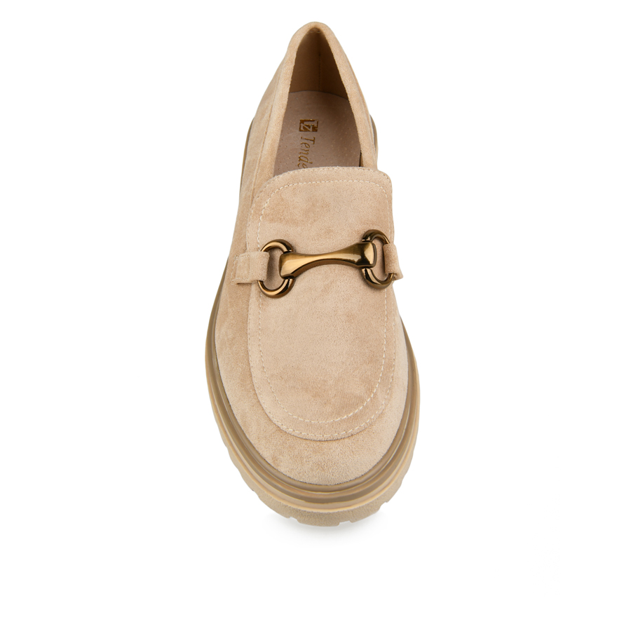 γυναικεία παπούτσια ύφασμα μπεζ 1