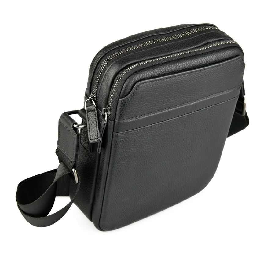 ανδρική τσάντα φυσικό δέρμα μαύρη 2