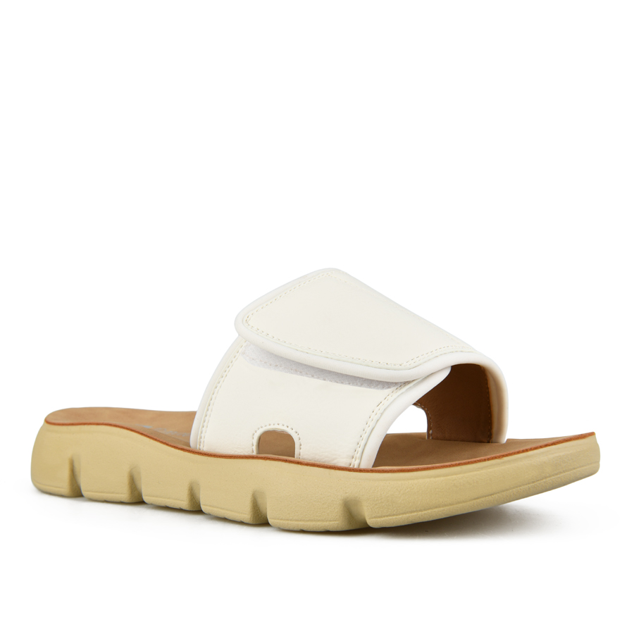 γυναικεία παντόφλες οικολογικό δέρμα λευκά 2