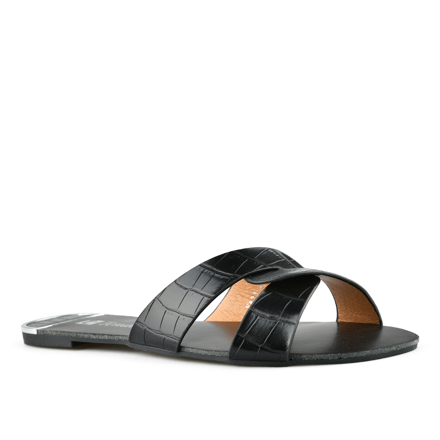 дамски чехли еко кожа черни 1