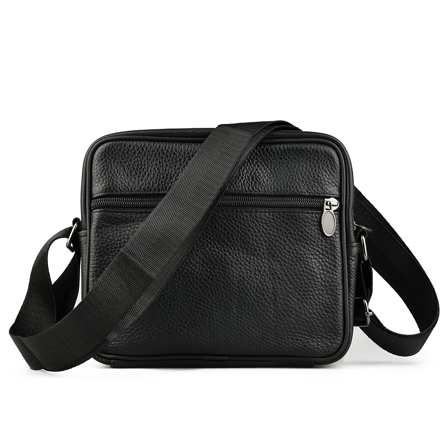 мъжка чанта естествена кожа черна 1