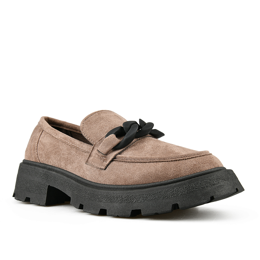 γυναικεία παπούτσια ύφασμα καφέ 2