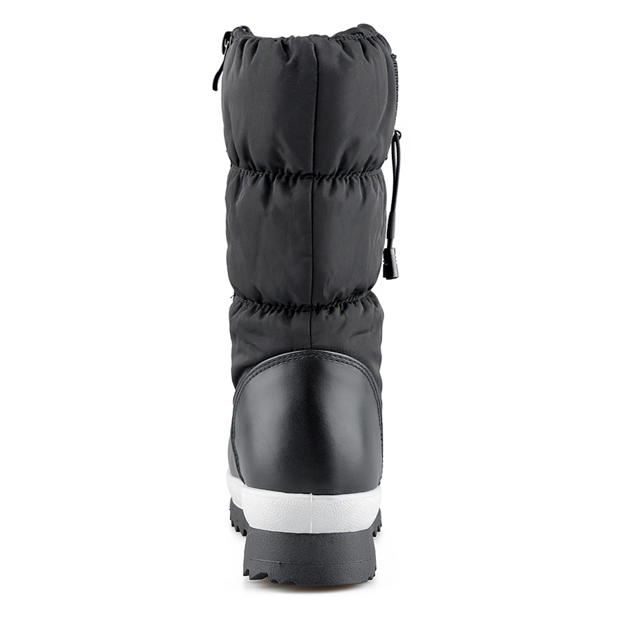 botine de zăpadă damă textil negru 4