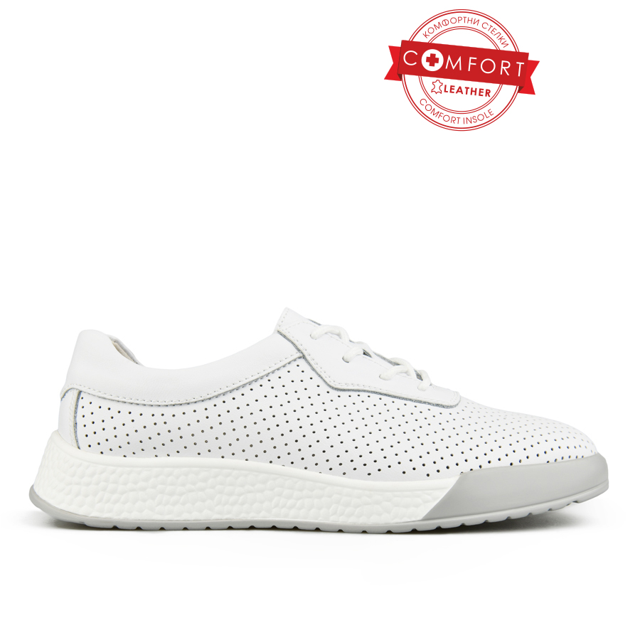 дамски обувки естествена кожа бели 0