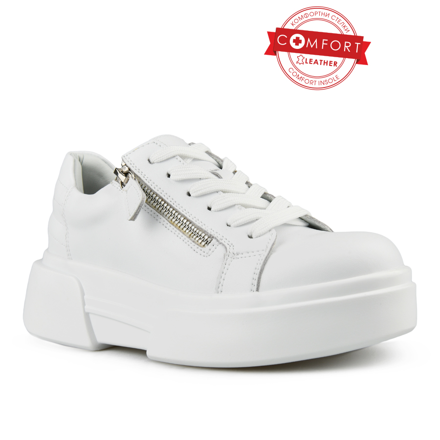 γυναικεία παπούτσια φυσικό δέρμα λευκά 0