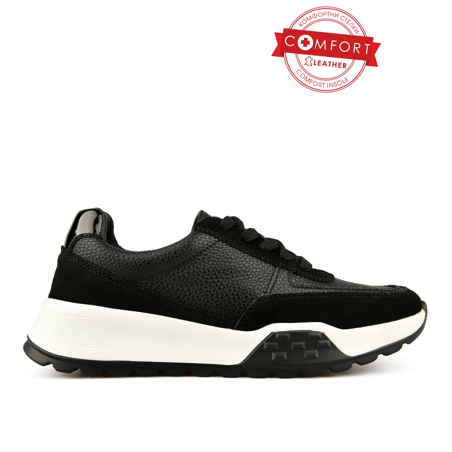 дамски маратонки естествена кожа черни 0