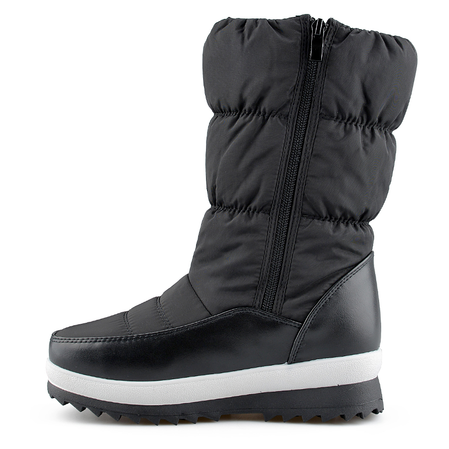 botine de zăpadă damă textil negru 1
