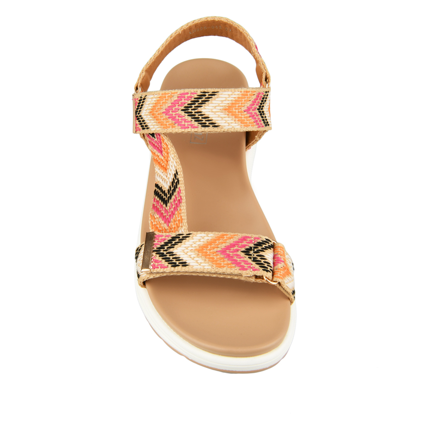 γυναικεία σανδάλια ύφασμα μπεζ 1