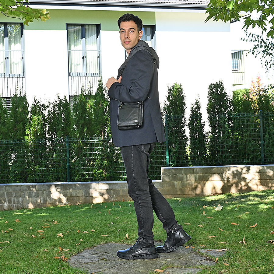 ανδρικά μποτάκια φυσικό δέρμα μαύρο 6