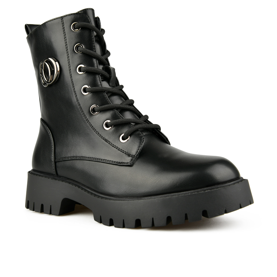 γυναικεία μποτάκια οικολογικό δέρμα μαύρο 1