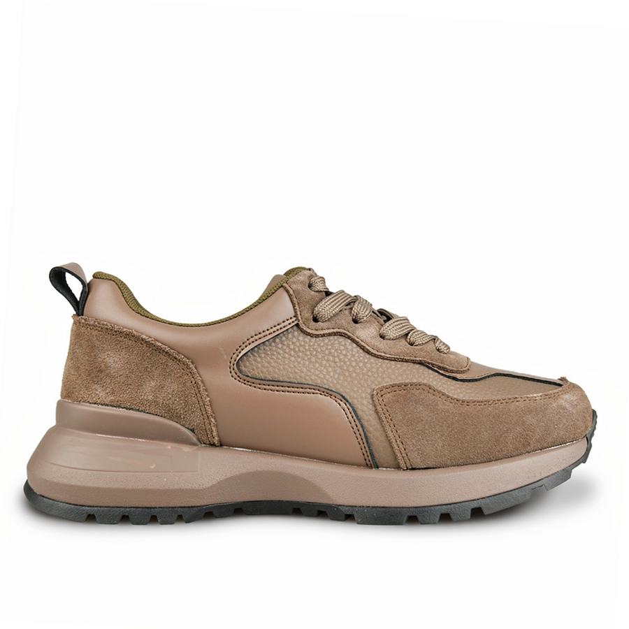 дамски маратонки естествена кожа кафяви 0