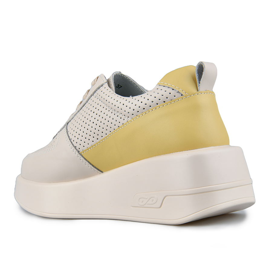 γυναικεία παπούτσια φυσικό δέρμα μπεζ/κίτρινα 3