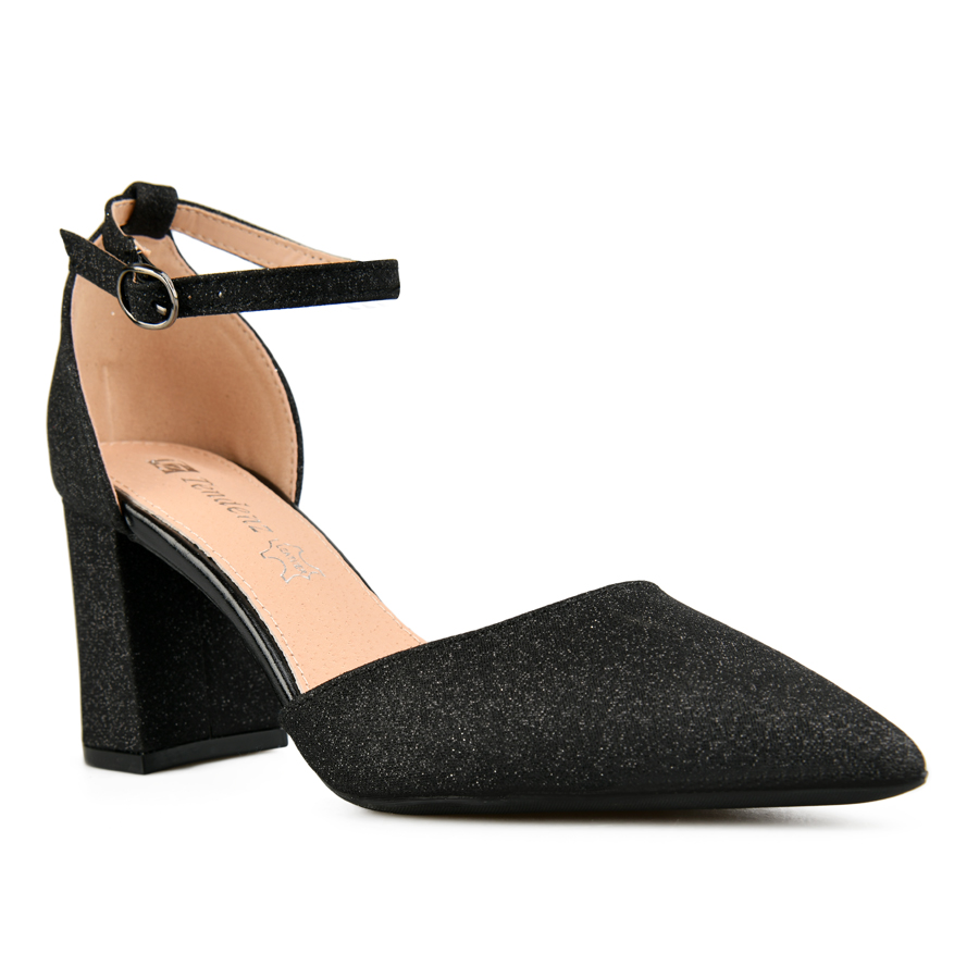 дамски сандали текстил черни 1