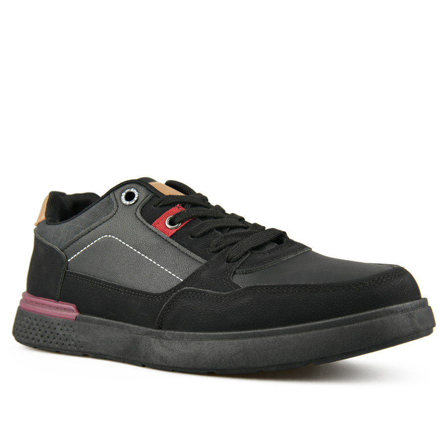 ανδρικά sneakers ύφασμα/οικολογικό δέρμα μαύρο 1