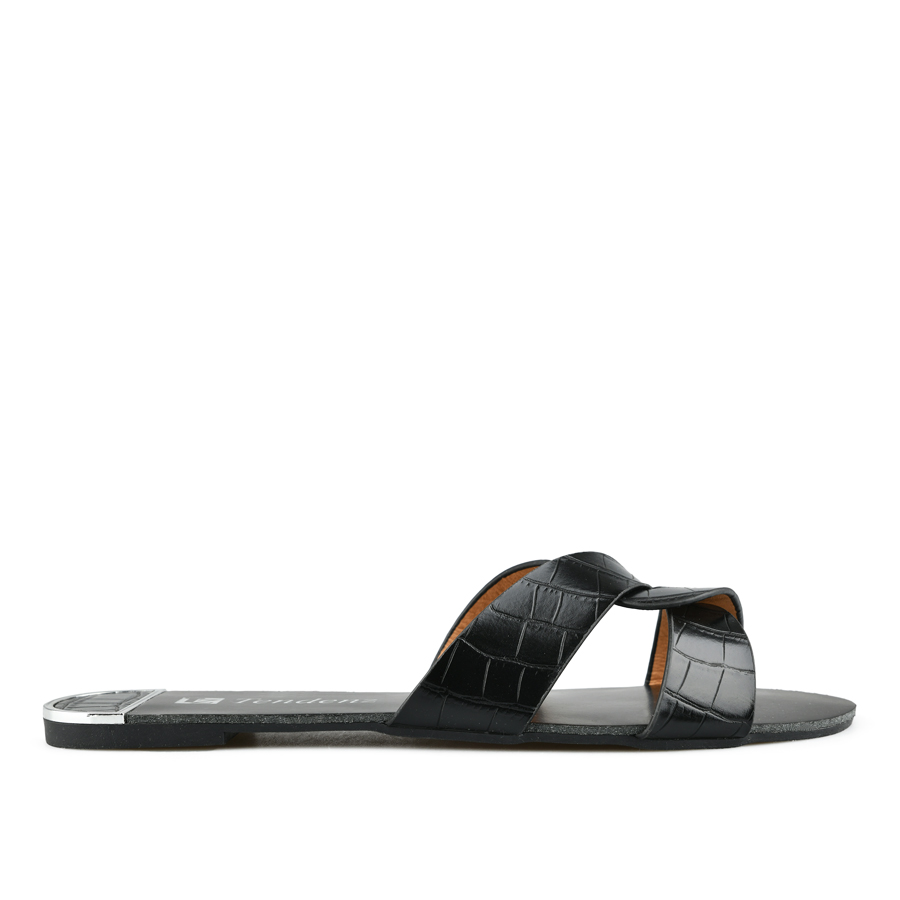 дамски чехли еко кожа черни 0