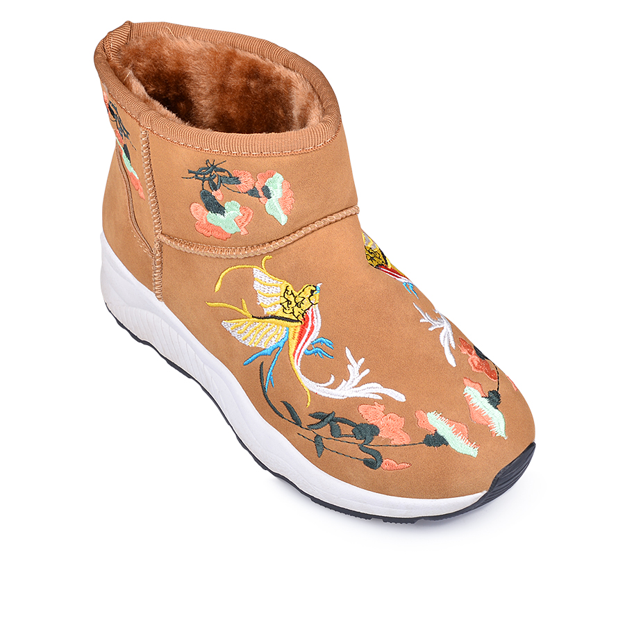 дамски боти еко кожа светло кафяви 1