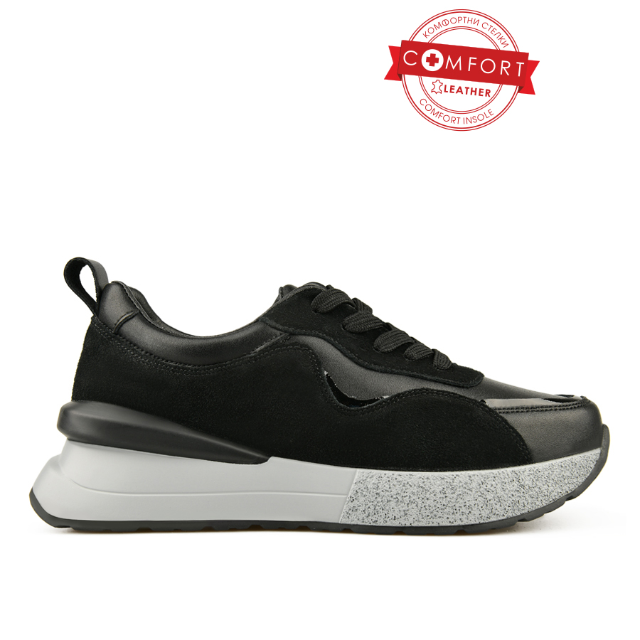 дамски маратонки естествена кожа черни 0