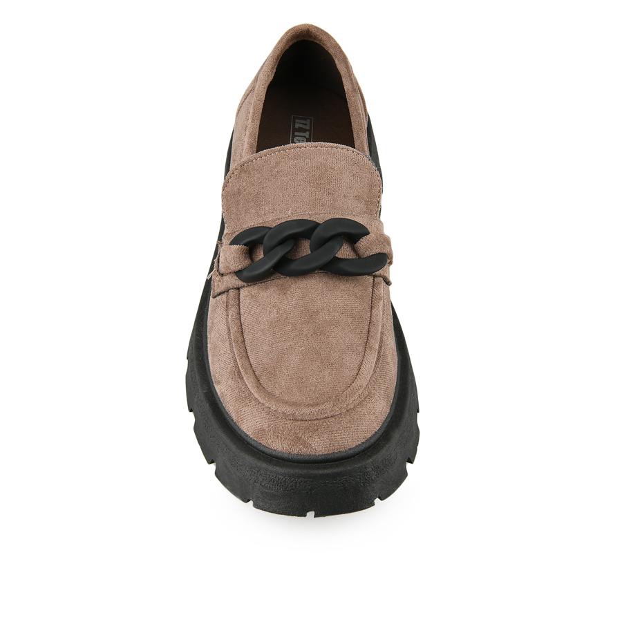 γυναικεία παπούτσια ύφασμα καφέ 1