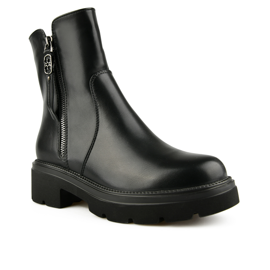 botine damă piele ecologică negru 1