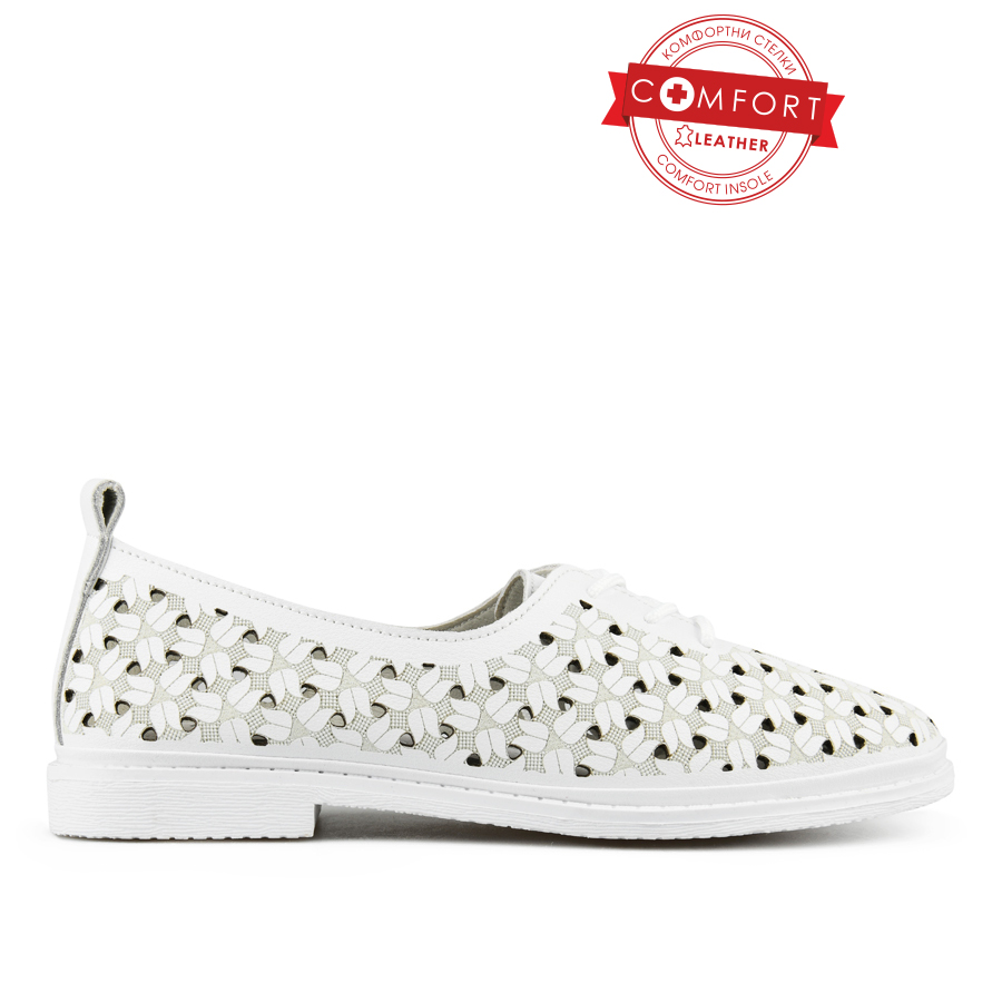 γυναικεία παπούτσια φυσικό δέρμα λευκά 0