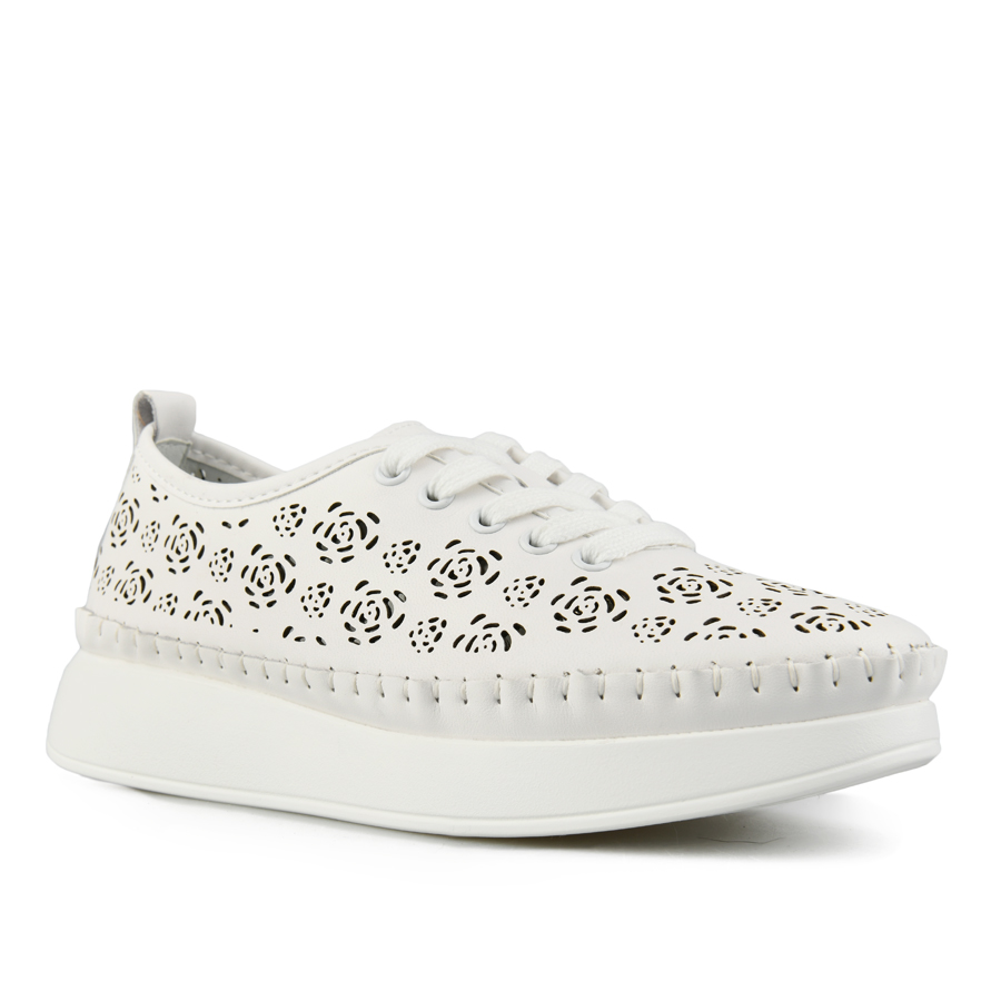 дамски обувки естествена кожа бели 2