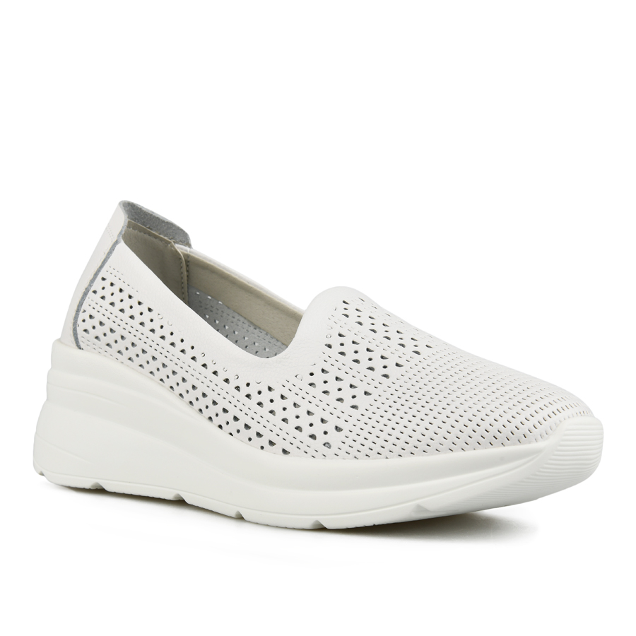 γυναικεία παπούτσια φυσικό δέρμα λευκά 2