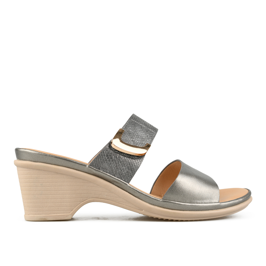 дамски чехли еко кожа сиви 0