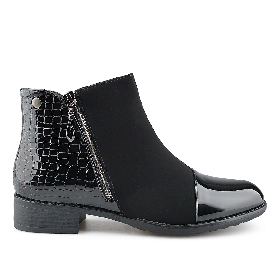 botine damă textil negru 0