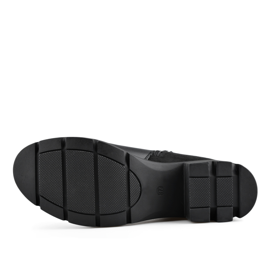 botine damă piele ecologică/textil negru 5