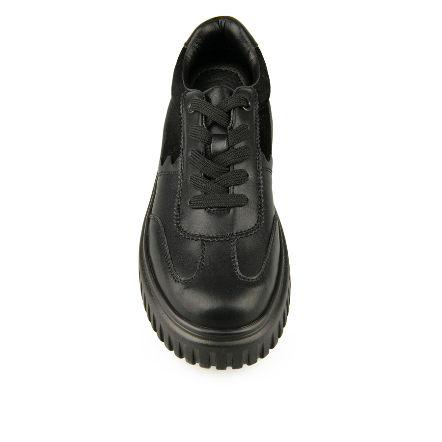 γυναικεία παπούτσια φυσικό δέρμα μαύρο 1