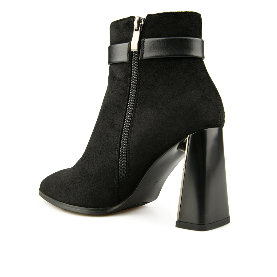 γυναικεία μποτάκια ύφασμα μαύρο 3