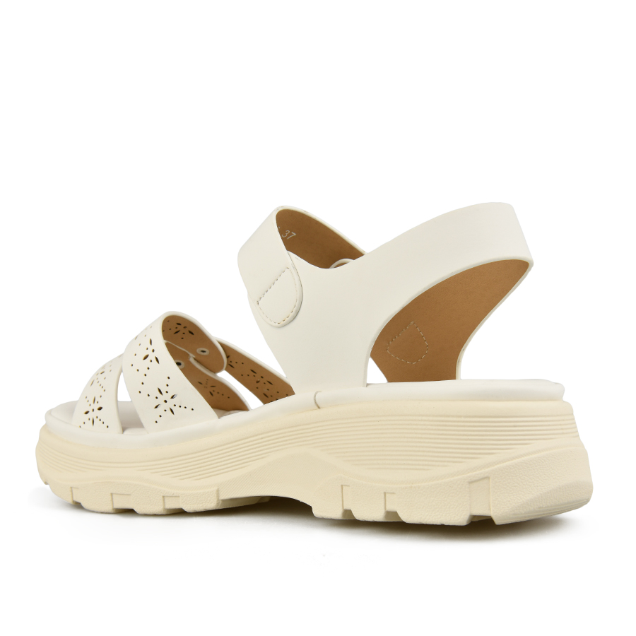 γυναικεία σανδάλια οικολογικό δέρμα λευκά 3