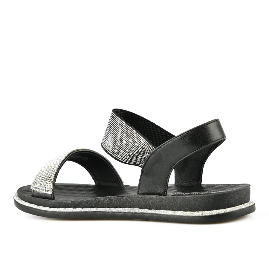 дамски сандали текстил/еко кожа черни 2