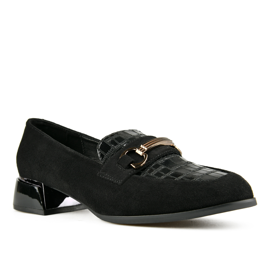 pantofi damă piele ecologică/textil negru 1